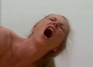 Leggy blonde doggy style drilled here